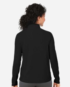 Devon & Jones DG425W Women’s Raleigh Stretch Quarter-Zip Pullover – Black (on model back)