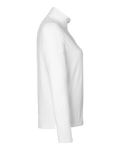Devon & Jones DG425W Women’s Raleigh Stretch Quarter-Zip Pullover – White (side)