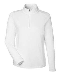 Devon & Jones DG425W Women’s Raleigh Stretch Quarter-Zip Pullover – White