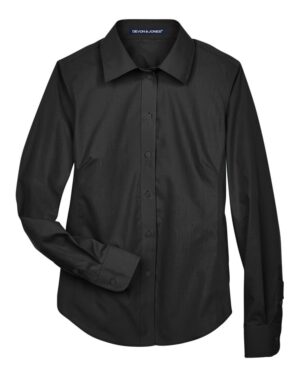 Devon & Jones D620W Women’s Crown Collection® Broadcloth Woven Dress Shirt – Black