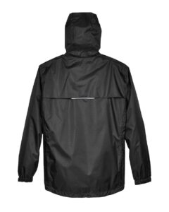 CORE365 88185 Men’s Climate Seam Sealed Lightweight Variegated Ripstop Jacket – Black (back)