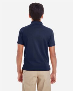 CORE365 88181Y Youth Origin Performance Piqué Polo – Classic Navy (on model back)