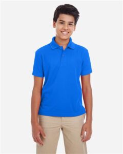 CORE365 88181Y Youth Origin Performance Piqué Polo – True Royal (on model)