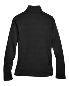 Devon & Jones DG798W Women’s Newbury Mélange Fleece Quarter-Zip Pullover – Black Heather (back)