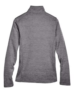 Devon & Jones DG798W Women’s Newbury Mélange Fleece Quarter-Zip Pullover – Dark Grey Heather (back)
