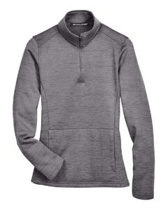 Devon & Jones DG798W Women’s Newbury Mélange Fleece Quarter-Zip Pullover – Dark Grey Heather