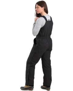 Berne Apparel WB515 Women’s Softstone Duck Insulated Bib Overall – Black (on model back)