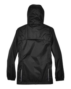 CORE365 78185 Women’s Climate Seam-Sealed Lightweight Variegated Ripstop Jacket – Black (back)