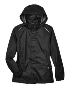 CORE365 78185 Women’s Climate Seam-Sealed Lightweight Variegated Ripstop Jacket – Black