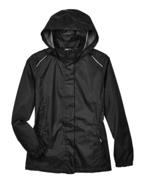 CORE365 78185 Women’s Climate Seam-Sealed Lightweight Variegated Ripstop Jacket – Black