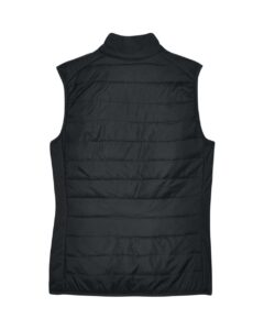 CORE365 CE702W Women’s Prevail Packable Puffer Vest – Black (back)