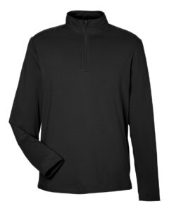 Devon & Jones DG425 Men’s Raleigh Stretch Quarter-Zip Pullover – Black