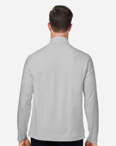 Devon & Jones DG425 Men’s Raleigh Stretch Quarter-Zip Pullover – Grey (on model back)