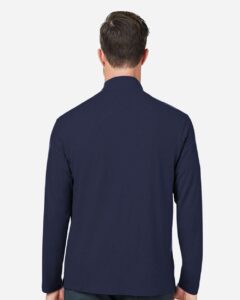 Devon & Jones DG425 Men’s Raleigh Stretch Quarter-Zip Pullover – Navy (on model back)