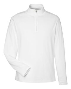 Devon & Jones DG425 Men’s Raleigh Stretch Quarter-Zip Pullover – White