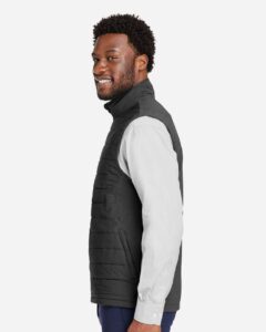 Devon & Jones DG706 Men’s New Classics® Charleston Hybrid Vest – Black/ Melange Black (on model side)