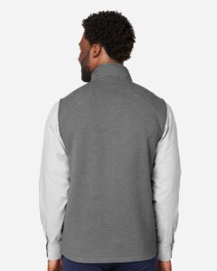 Devon & Jones DG706 Men’s New Classics® Charleston Hybrid Vest – Graphite Melange/ Graphite (on model back)