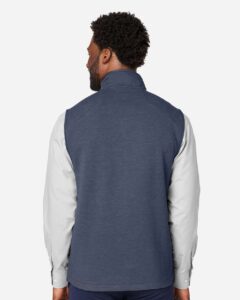 Devon & Jones DG706 Men’s New Classics® Charleston Hybrid Vest – Navy Melange/ Navy (on model back)