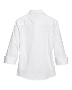 Devon & Jones DP625W Women’s Perfect Fit™ Three-Quarter Sleeve Stretch Poplin Dress Shirt – White (back)