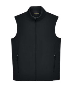 CORE365 CE701 Men’s Cruise Two-Layer Fleece Bonded Soft Shell Vest – Black