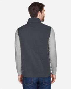 CORE365 CE701 Men’s Cruise Two-Layer Fleece Bonded Soft Shell Vest – Carbon (on model back)