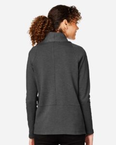Devon & Jones DG481W Women’s New Classics® Charleston Cardigan – Black Melange (on model back)