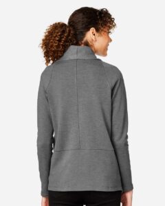 Devon & Jones DG481W Women’s New Classics® Charleston Cardigan – Graphite Melange (on model back)