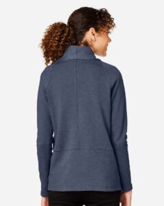Devon & Jones DG481W Women’s New Classics® Charleston Cardigan – Navy Melange (on model back)