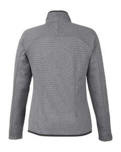 CORE365 CE72W Women’s Venture Heathered Stripe Full-Zip Jacket – Black/ White (back)