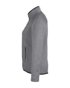 CORE365 CE72W Women’s Venture Heathered Stripe Full-Zip Jacket – Black/ White (side)