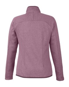 CORE365 CE72W Women’s Venture Heathered Stripe Full-Zip Jacket – Burgundy/ White (back)