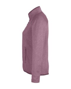CORE365 CE72W Women’s Venture Heathered Stripe Full-Zip Jacket – Burgundy/ White (side)