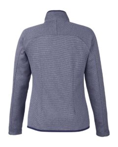 CORE365 CE72W Women’s Venture Heathered Stripe Full-Zip Jacket – Classic Navy/ White (back)