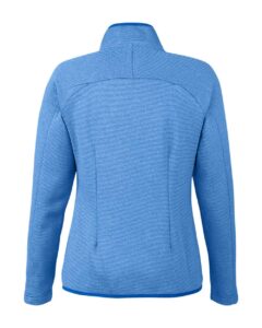 CORE365 CE72W Women’s Venture Heathered Stripe Full-Zip Jacket – True Royal/ White (back)