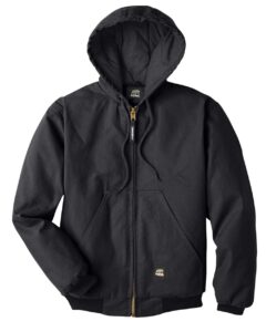 Berne Apparel HJ51T Men’s Tall Highland Washed Cotton Duck Hooded Jacket – Black