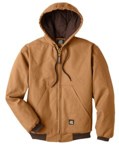 Berne Apparel HJ51T Men’s Tall Highland Washed Cotton Duck Hooded Jacket – Brown Duck