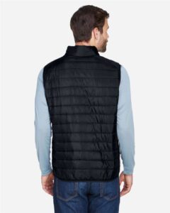 CORE365 CE702 Men’s Prevail Packable Puffer Vest – Black (on model back)