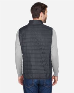 CORE365 CE702 Men’s Prevail Packable Puffer Vest – Carbon (on model back)