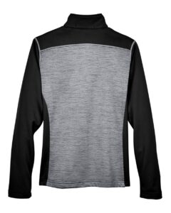 Devon & Jones DG796W Women’s Newbury Colorblock Mélange Fleece Full-Zip Jacket – Black Heather/ Dark Grey Heather (back)