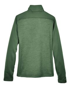 Devon & Jones DG796W Women’s Newbury Colorblock Mélange Fleece Full-Zip Jacket – Forest/ Forest Heather (back)