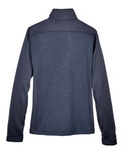 Devon & Jones DG796W Women’s Newbury Colorblock Mélange Fleece Full-Zip Jacket – Navy/ Navy Heather (back)