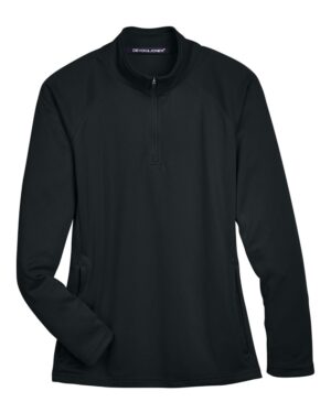 Devon & Jones DG440W Women’s Stretch Tech-Shell® Compass Quarter-Zip Pullover – Black