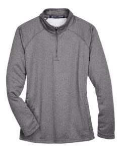 Devon & Jones DG440W Women’s Stretch Tech-Shell® Compass Quarter-Zip Pullover – Dark Grey Heather