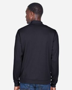 Devon & Jones DG479 Men’s DRYTEC20™ Performance Quarter-Zip Pullover – Black/ Grey Heather/ Graphite (on model back)