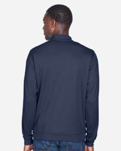 Devon & Jones DG479 Men’s DRYTEC20™ Performance Quarter-Zip Pullover – Navy/ Grey Heather/ Graphite (on model back)