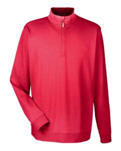Devon & Jones DG479 Men’s DRYTEC20™ Performance Quarter-Zip Pullover – Red/ Navy/ Red