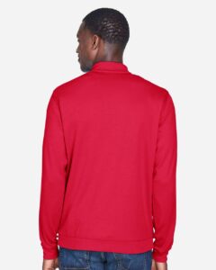 Devon & Jones DG479 Men’s DRYTEC20™ Performance Quarter-Zip Pullover – Red/ Navy/ Red (on model back)
