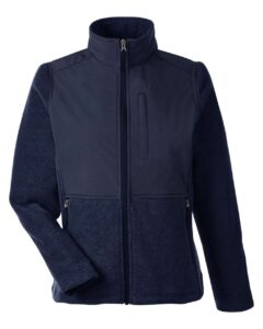 CORE365 CE890W Women’s Journey Summit Hybrid Full-Zip – Classic Navy/ Classic Navy