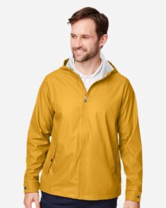 Devon & Jones DG720 Unisex New Classics® Prescott Rain Jacket – Prescott Yellow (on model)