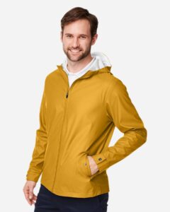 Devon & Jones DG720 Unisex New Classics® Prescott Rain Jacket – Prescott Yellow (on model side)